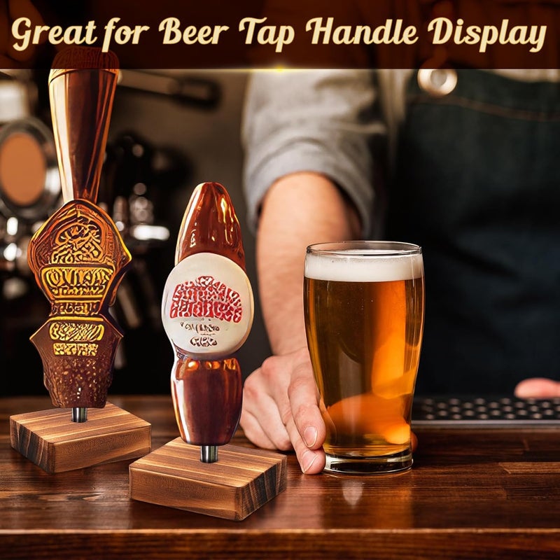 Colingmill 4 Pack Pine Beer Tap Handle Display, 3 x 2.6 x 0.8 Inches Wooden Display for Beer Tap Handles Beer Tap Holder Gift for Beer Lovers Beer Collection Bars Display - Image 4